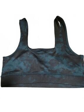 NWT Jenni Sports Bra Size M Blue Black Tie Dye Square Neck